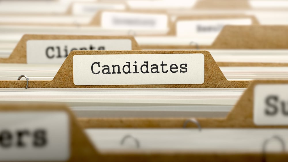 Candidates Concept with Word on Folder Register of Card Index. Candidates Concept with Word on Folder Register of Card Index.